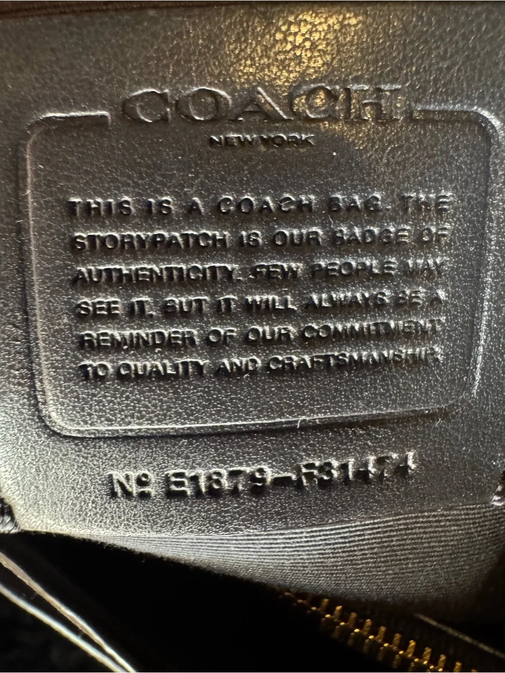Coach Casey Leather Tote with Gold Logo Accent